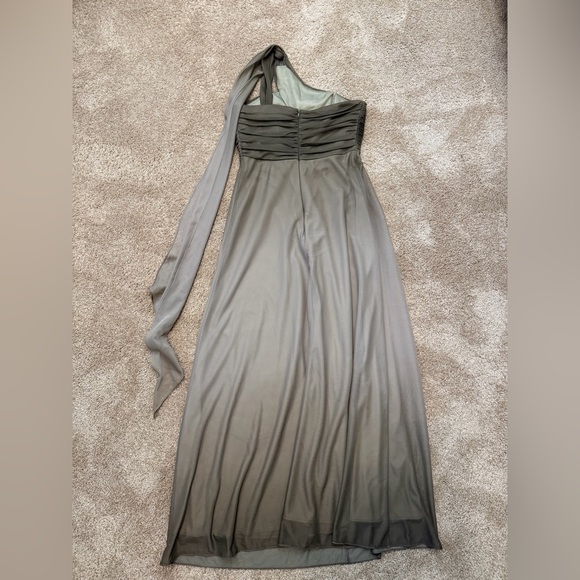 Alex Evenings One Shoulder Tan Dress - Picture 5 of 6